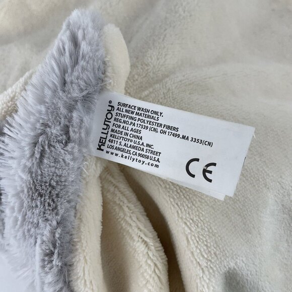 Kellytoy K Luxe Grey‎ Elephant Lovey 14" Baby Security Blanket Cream Back Rattle - Picture 7 of 7